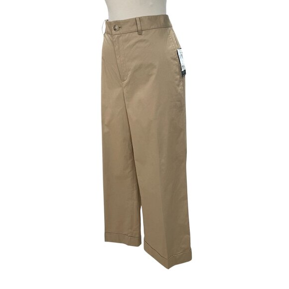 Lauren Ralph Lauren Wide Leg Pants Tan High Rise Size 10 Resort 23 Chic - Picture 8 of 14